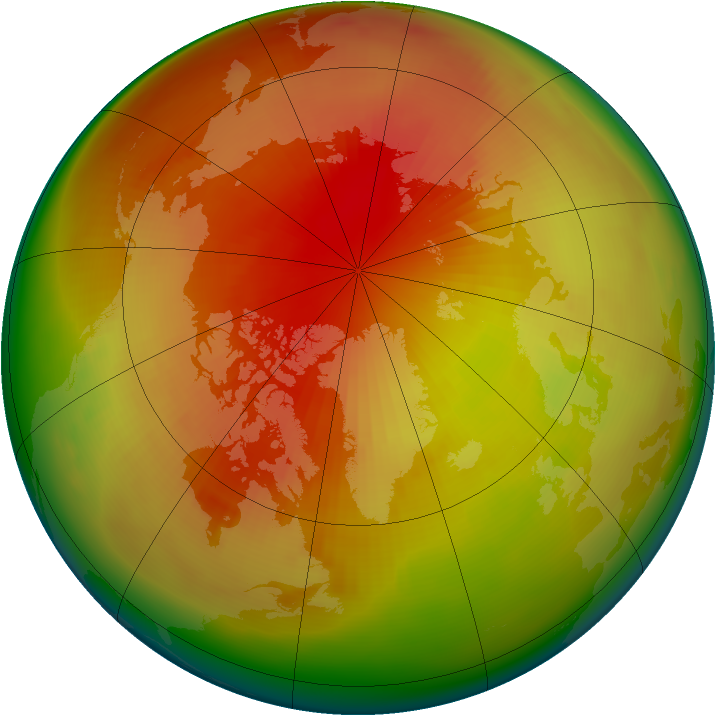 Arctic ozone map for March 1984